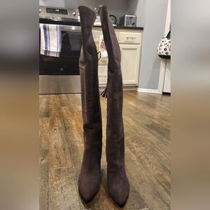 Nine West Josephine Pointed Toe Suede Over-the-Knee Boots Genuine Leather
